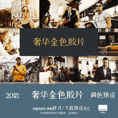 capture one样式 人像奢华金色时尚胶片调色滤镜 C1飞思预设CO756