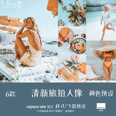 capture one样式 夏季清新通透旅拍人像调色滤镜 c1飞思预设CO708