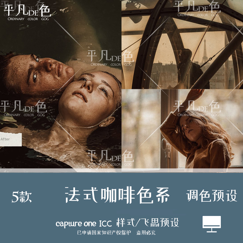 capture one样式法式深咖啡色系胶片人像调色滤镜c1飞思预设CO782