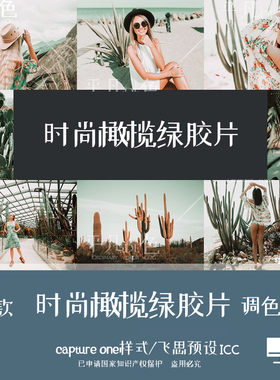 captureone样式 人像写真时尚橄榄绿胶片调色滤镜C1飞思预设CO724