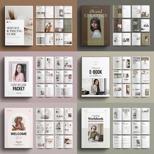 Indesign模板6套A4 公司品牌策划略项目包装展示营销投资ID手画册