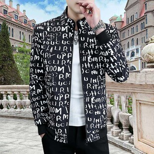 新款立领春季男士大码青少年学生夹克修身百搭加大加肥男短款上衣