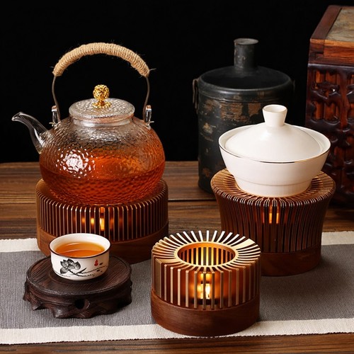 中式煮茶器暖茶炉茶壶底座温茶器蜡烛加热水果花茶保温提梁壶暖杯