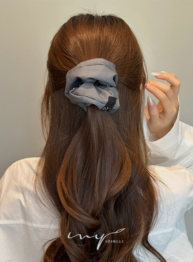 灰色西装面料高级感发饰布艺大肠发圈气质韩国精致发绳郝本风头绳