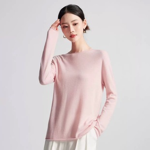 毛衣女装 宽松休闲卷领打底针织衫 女士秋款 可机洗18针100%纯羊毛衫