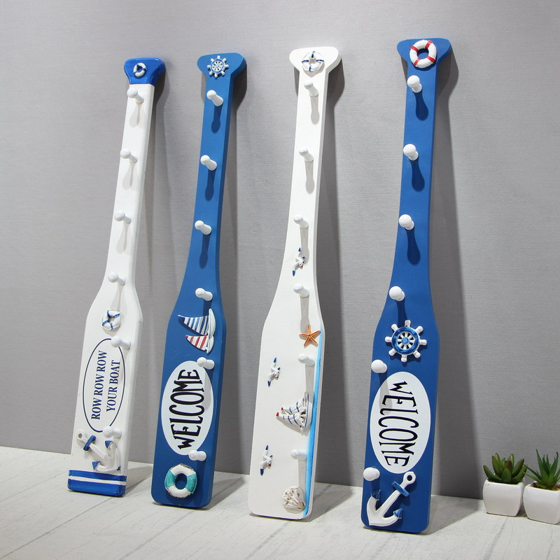 地中海风格船桨挂件创意装饰钩挂饰小物品挂钩海洋风玄关墙面壁饰