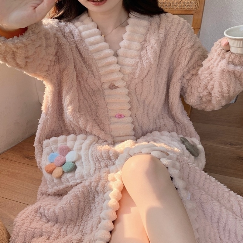 睡衣女士秋冬季珊瑚绒加厚加绒保暖2025新款家居服套装冬天法兰绒