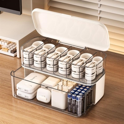 数据线收纳盒大容量电源手机充电器绕线器整理神器桌面理线集线盒