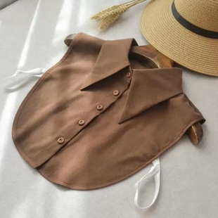 美拉德风假领子女百搭假领高档2025秋冬新款 加厚咖色百搭假衬衫