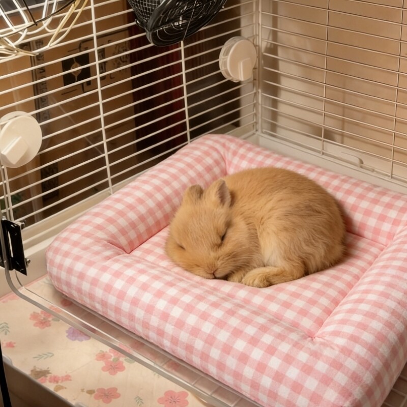 兔子窝四季通用睡觉用不沾毛趴趴垫宠物垫子侏儒兔垂耳兔棉垫小窝