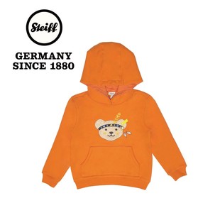 德国品牌 steiff 儿童橘黄色明亮实拍连帽加厚纯棉秋季 卫衣