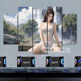 斗破苍穹客厅背景墙挂画二次元云韵动漫美女玄关装饰画卧室墙壁画