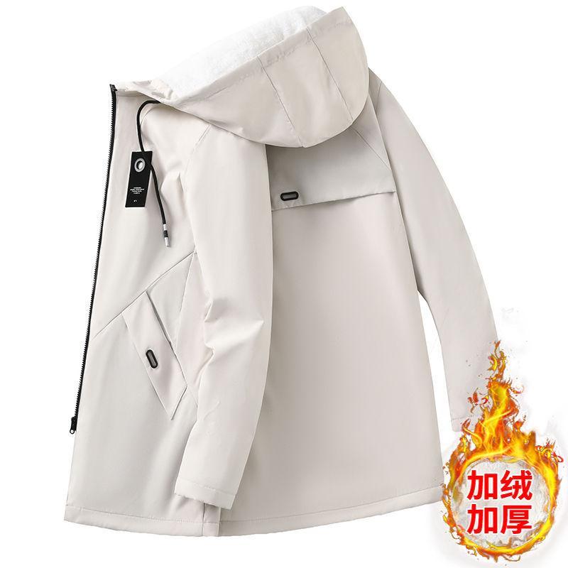 加绒加厚棉衣中长款外套潮流秋冬装防寒保暖棉服男士休闲连帽棉衣