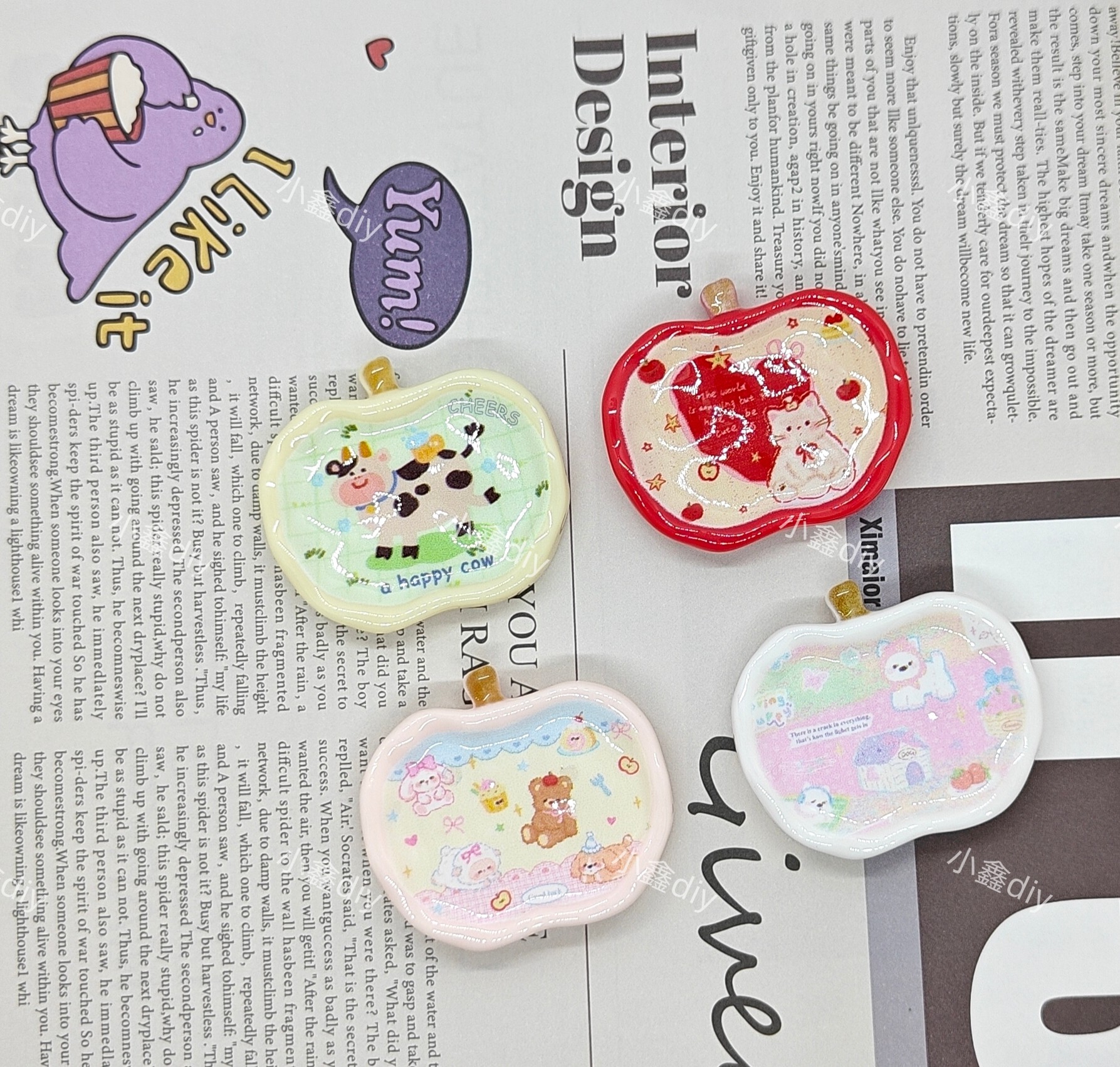 定制可爱苹果盘diy仿真树脂配件奶油胶手机壳发夹捏捏微缩摆件,饰品/流行首饰/时尚饰品新,其他DIY饰品配件,淘宝优惠券,粉丝福利购,淘宝优惠卷