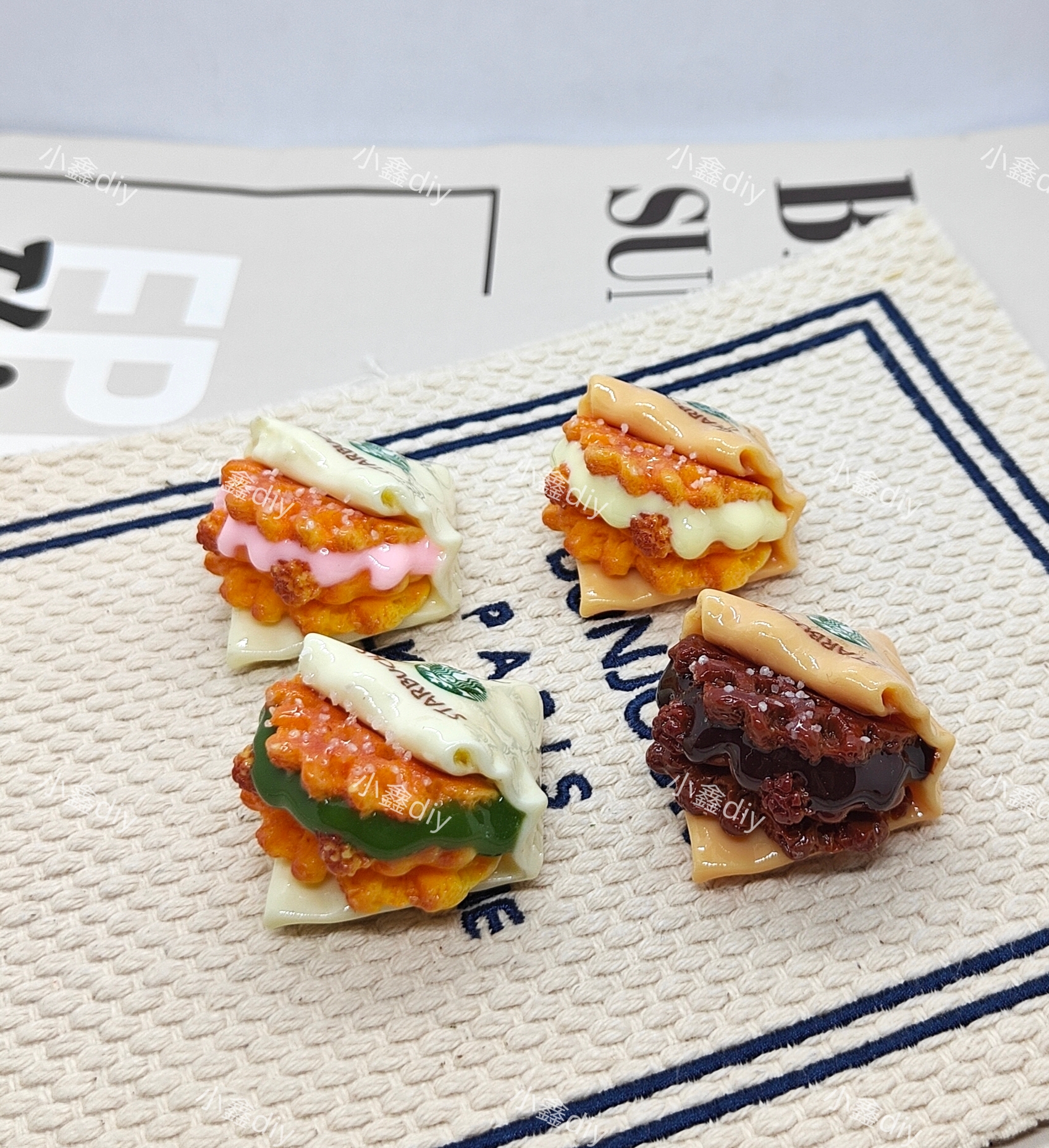 定制星bk爆米花diy仿真微缩食玩树脂配件奶油胶捏捏装饰摆件