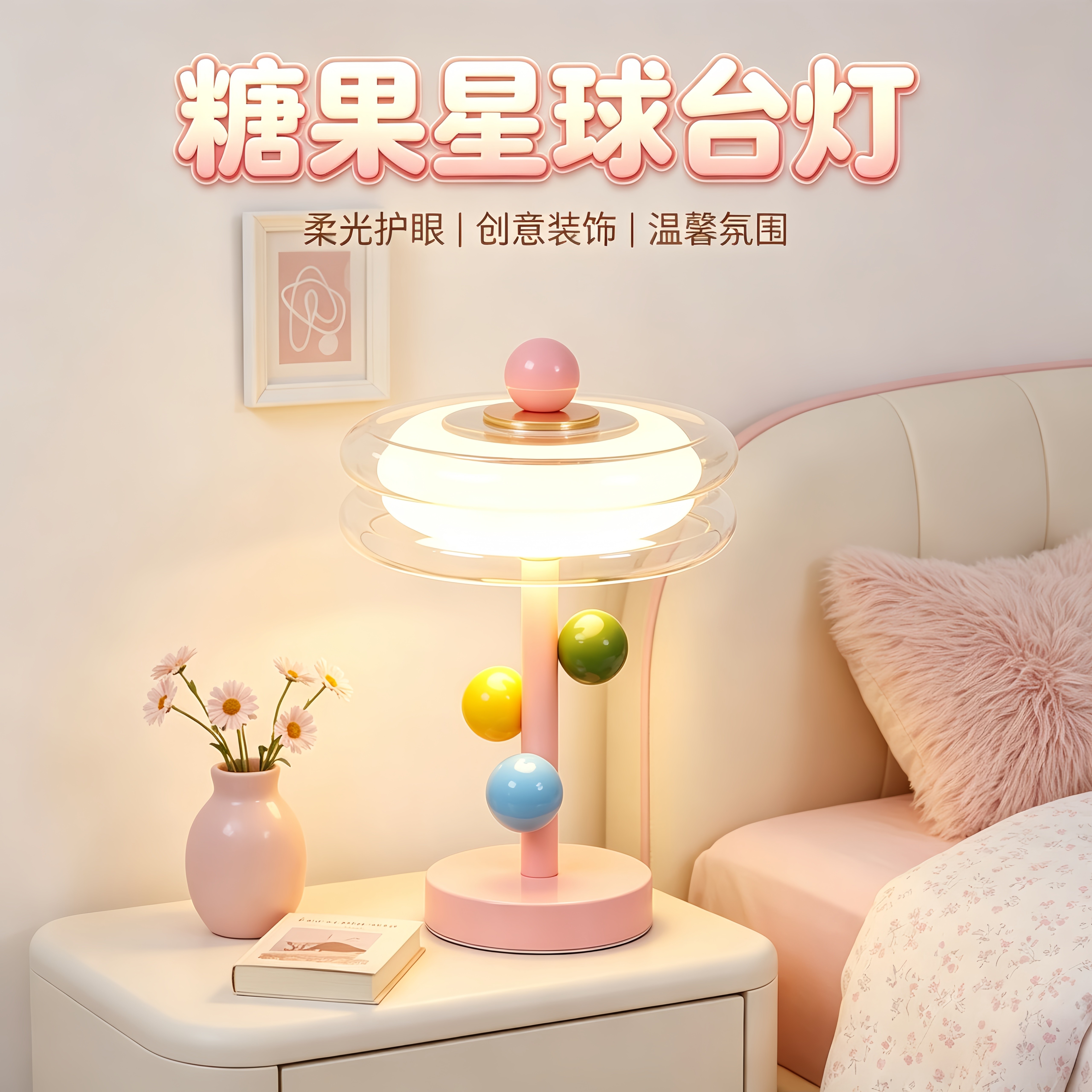 多巴胺台灯卧室床头柜灯女生高级图片