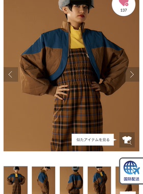 2.3万 日本单e@r PAPILLONNE 格子抹胸连衣裙 B3-1199