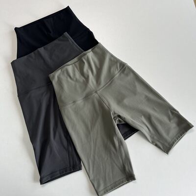 lu align~裸感面料运动高腰  五分裤骑行裤 瑜伽裤 短裤打底裤
