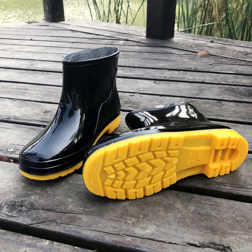 春夏秋款中帮男士牛筋底雨鞋花园男式雨胶鞋防水厨房洗车劳保工作