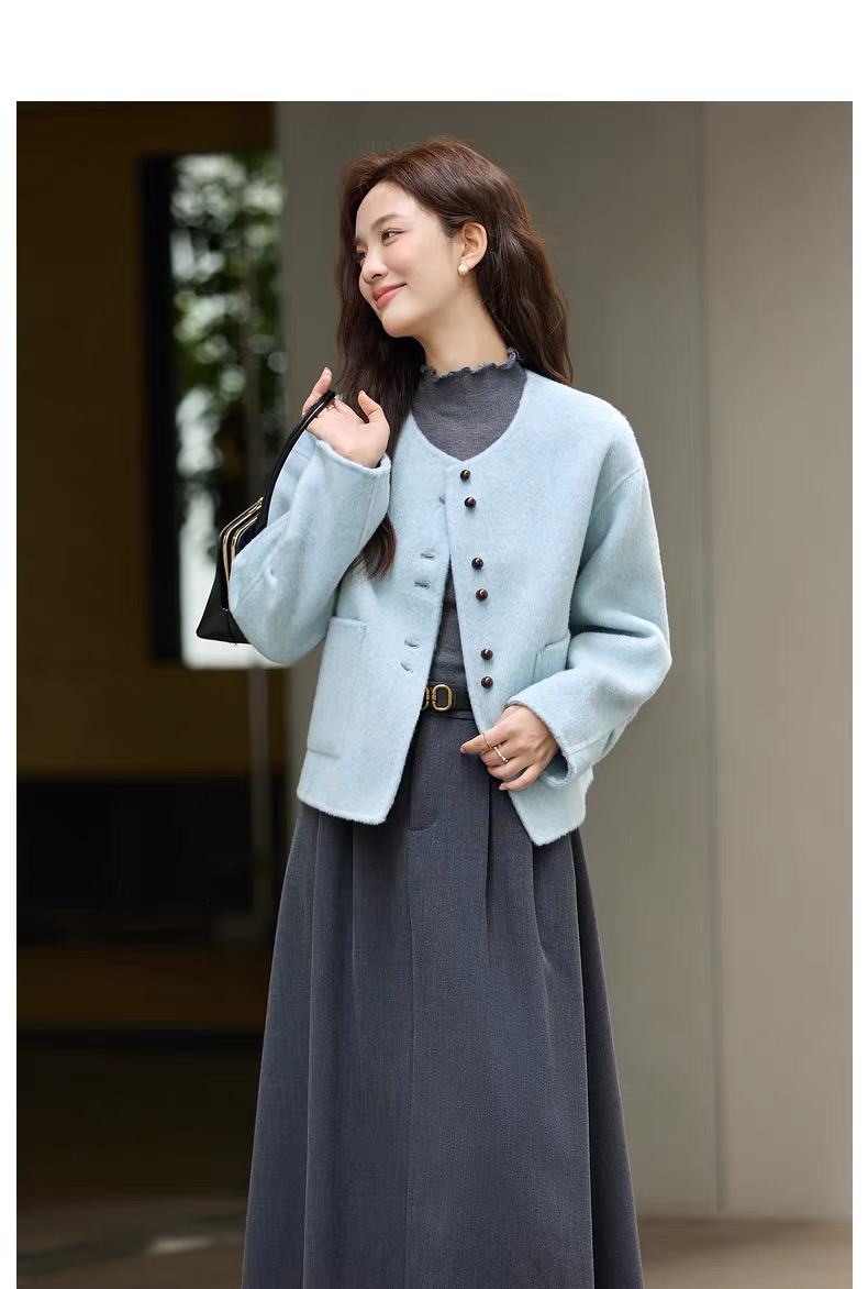 【MF微胖大码】双十一短款双面尼外套就20多件3021