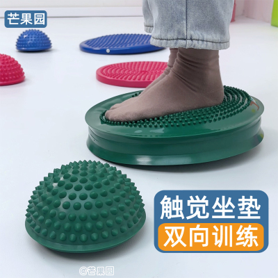 触觉充气坐垫榴莲球儿童感统训练器材感官教具平衡气垫盘触感玩具