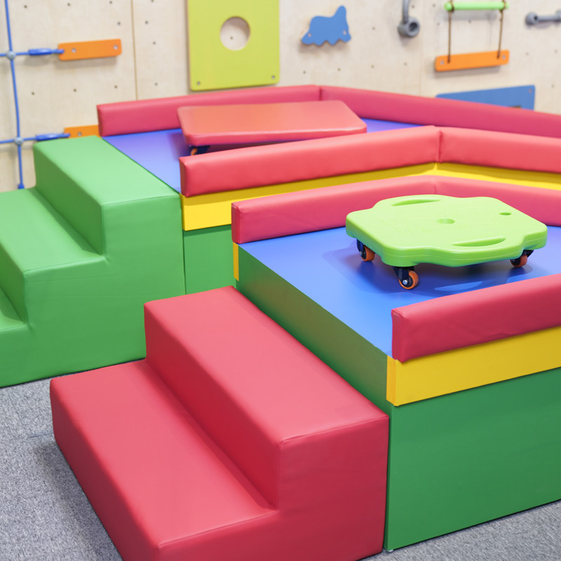 早教儿童大滑梯感统训练器材滑道滑板楼梯软包缓冲滑坡室内教玩具