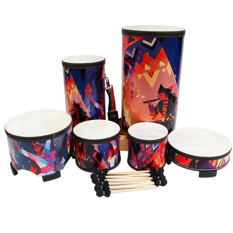 奥尔夫乐器节奏邦戈鼓敲击花地鼓早教儿童手鼓打击牛皮小鼓教玩具