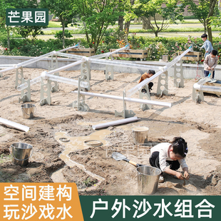 户外沙水组合幼儿园游乐场儿童沙滩玩具玩沙区大沙池趣味团队协作