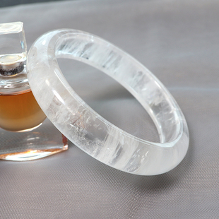 天然白水晶手镯喜玛拉雅冰种手环异象白幽灵饰品1物1图52 64圈口