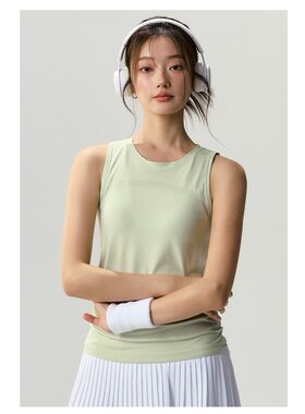 露露同款速干瑜伽服背心弹力显瘦跑步训练外穿无袖运动健身上衣夏