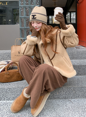 【现货】2025年冬季新款麂皮绒复合羊羔毛外套2566款P200-K278