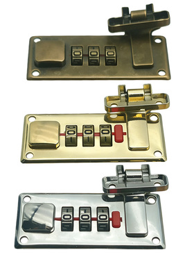 厂家批发箱包配件密码锁扣铁制工具箱皮箱锁扣五金插锁配螺丝