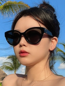 大框方形黑色爱心太阳眼镜高级感大脸显瘦防紫外线墨镜辣妹2023新