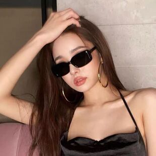 韩国宋智雅个性显瘦小脸嘻哈长方形小窄框夏防晒太阳眼镜酷墨镜