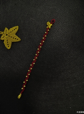 纯手工编织新年红绳保色沙金小金马沙金珠红绳简约本命年红绳手链