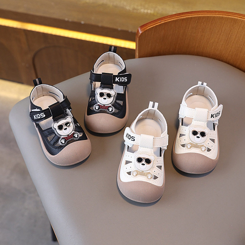 男童运动鞋宝宝包头防踢半凉鞋男女宝网布鞋透气休闲凉鞋夏季新款