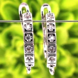 Аксессуар, изысканные квадратные серьги, DIY, золото 750 пробы, микроинкрустация