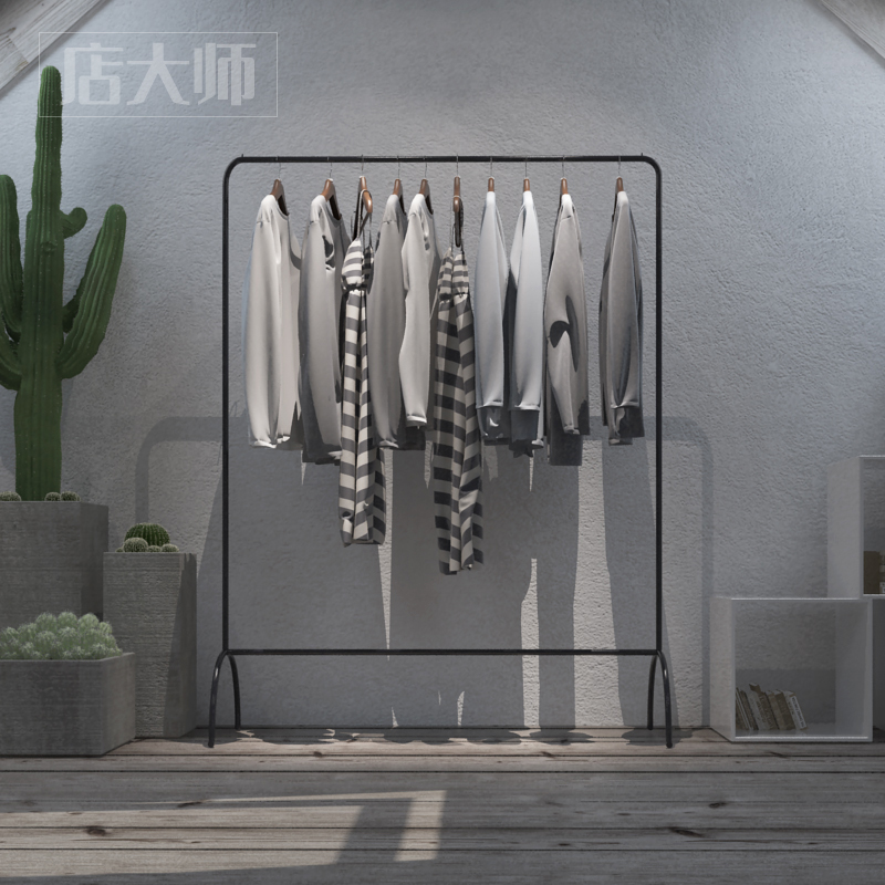 服装店铁艺展示架落地式陈列架中岛侧挂货架女装店衣架婚纱架子