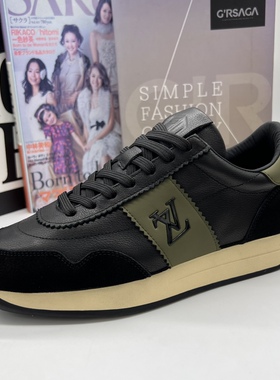 帕达索休闲男鞋潮流百搭时尚运动鞋加绒男鞋真皮拼色阿甘鞋231135