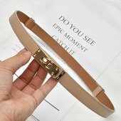 裙带女士真皮细腰带韩国潮流时尚 百搭束腰细皮带装 饰配连衣裙大衣