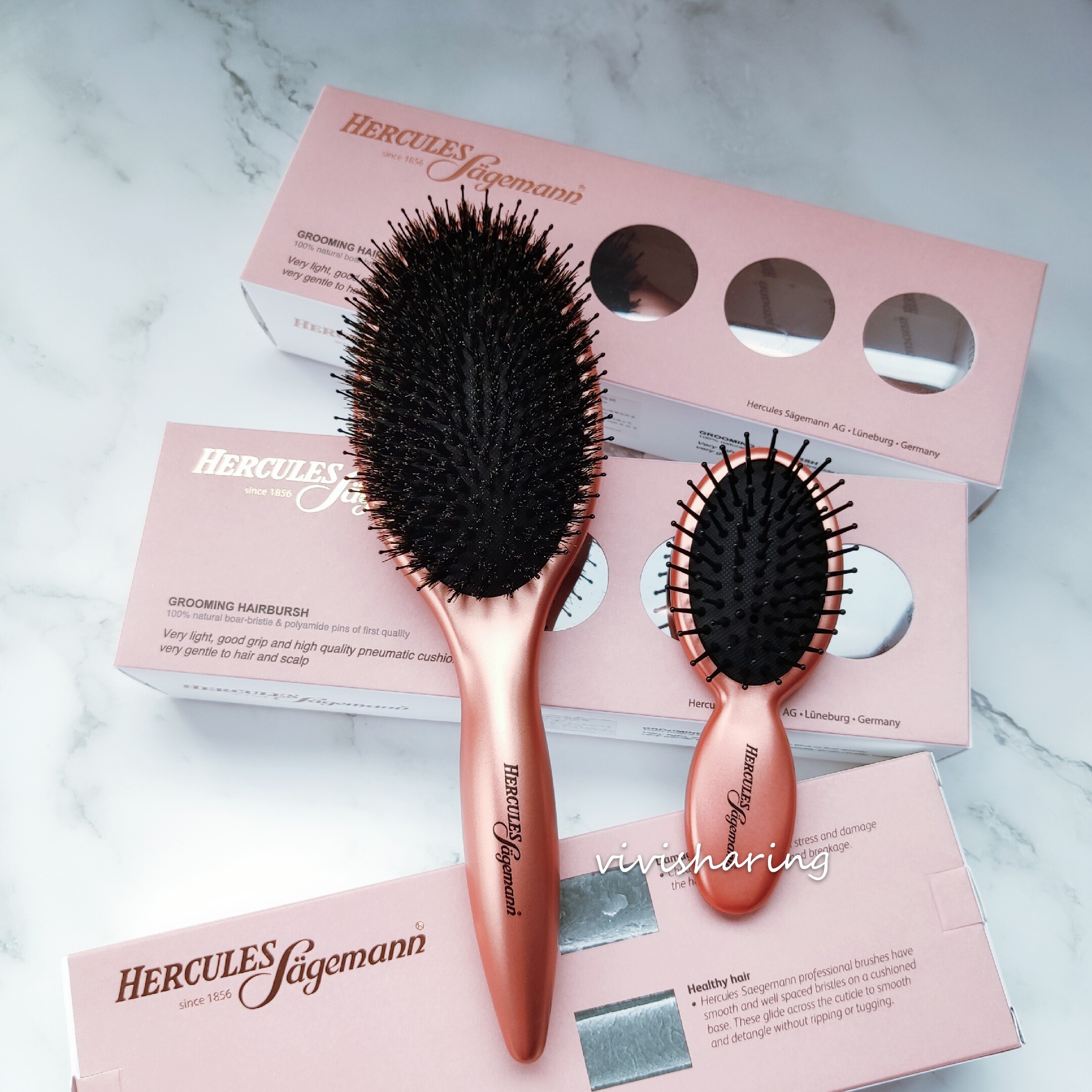 现货德国赫格丽hercules s?gemann舒适超柔气囊梳子 芭比复古