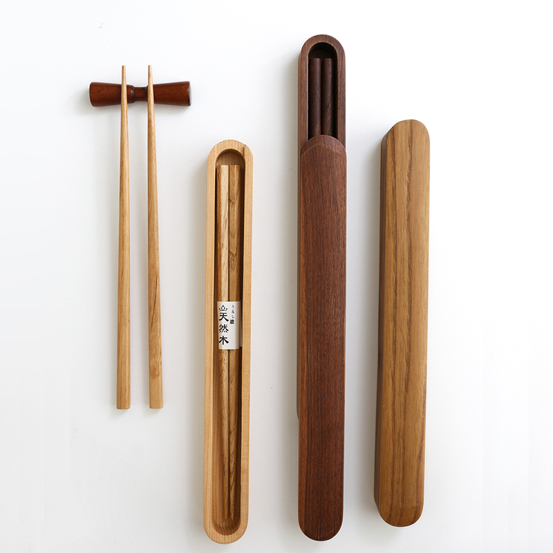 日式简约实木筷子单人餐具收纳