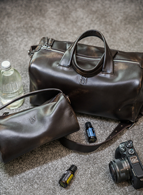 特叔复古头层羊皮背包复古真皮肩包手提包潮流时尚通勤男包男款