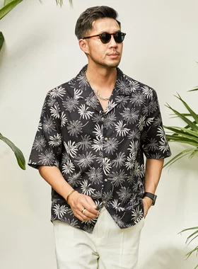 【特叔时尚花衬衫系列】花衬衫衬衣宽松薄款印花夏季休闲大码