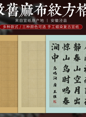 四尺三开28格书法专用方格宣纸半生熟蜡染笺毛笔字创作作品比赛纸