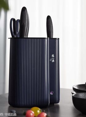 张小泉大师印曲直系列家用菜刀具抗菌六件套装消杀款玄青C200021