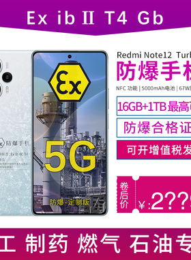 小米Redmi Note 12 Turbo 5G 5000mAh67W 6400万像素定制防爆手机 化工厂医药工业专用 防爆定制版（带证书）