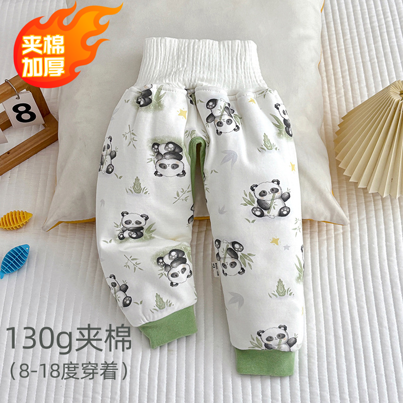 婴儿加厚棉裤宝宝夹棉开档长裤