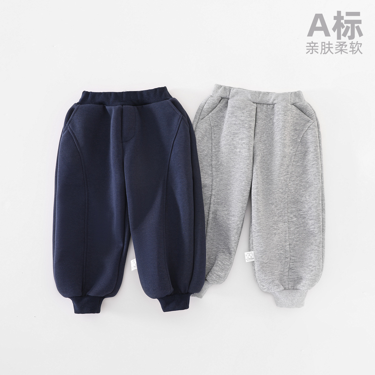 儿童春秋季宽松A类运动裤男女童小脚灰色卫裤宝宝休闲幼儿园裤子