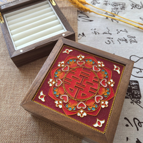 上唐首饰盒掐丝珐琅新婚结婚DIY